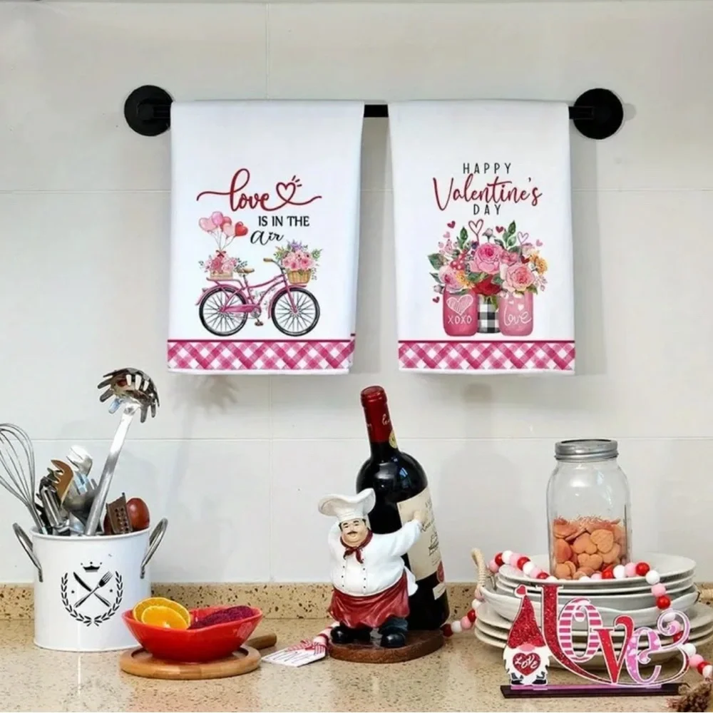Valentine's Day Kitchen Towels Set of 2